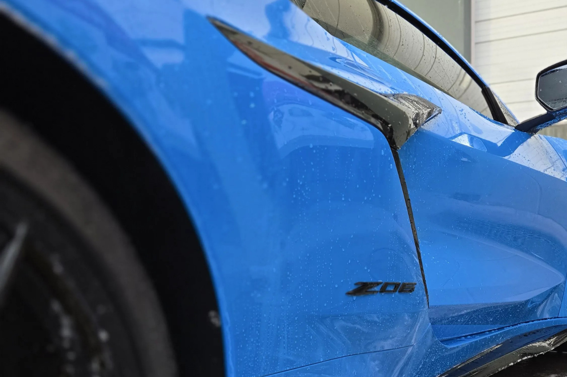 Blue Chevrolet Corvette Z06 with ceramic coating applied at JTINT auto detailing shop in Murrieta, CA